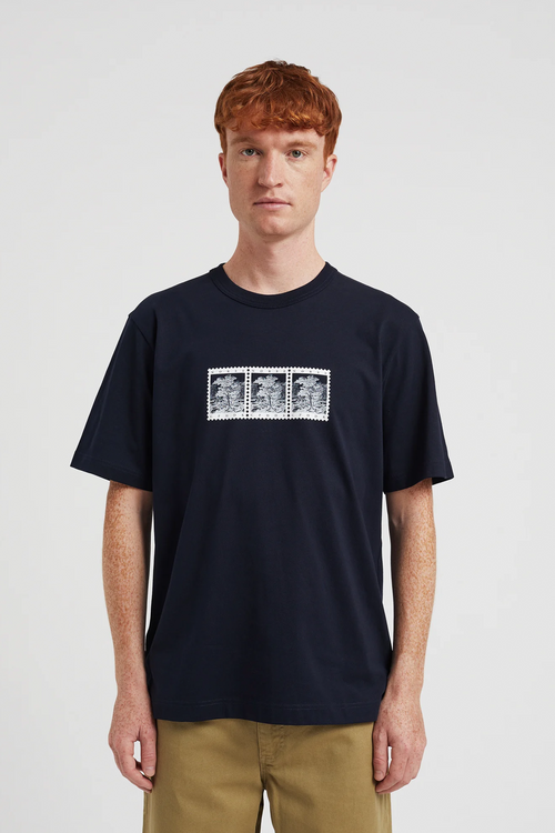 SPORTIVO STORE_Holger Post Stamp Print T-Shirt Dark Navy