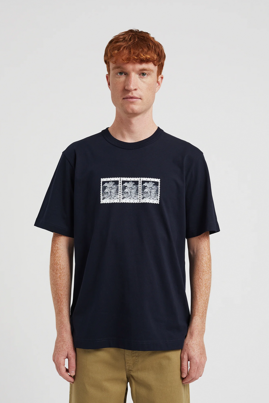 SPORTIVO STORE_Holger Post Stamp Print T-Shirt Dark Navy