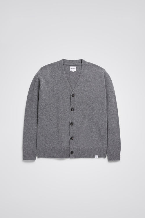 SPORTIVO STORE_Adam Merino Lambswool Cardigan Grey Melange