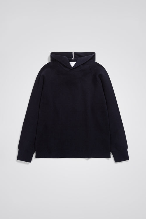 SPORTIVO STORE_Axel Merino Cotton Milano Hoodie Dark Navy