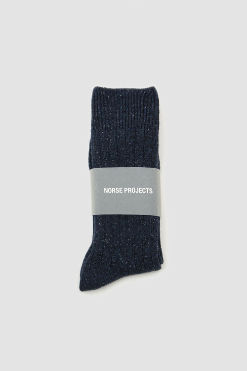 SPORTIVO STORE_Bjarki Neps Wool Rib Sock Dark Navy