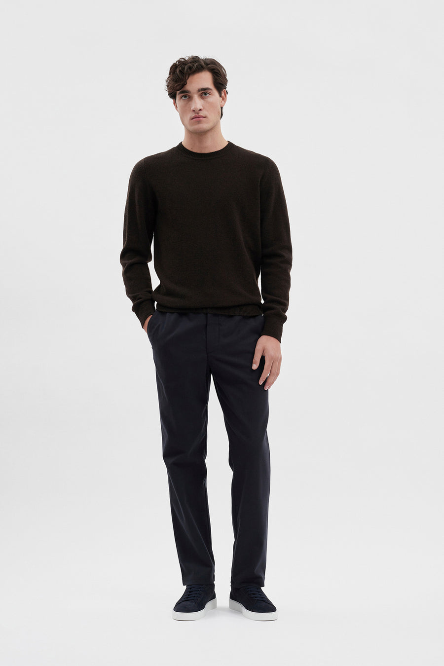 SPORTIVO STORE_Ezra Relaxed Cotton Wool Twill Trousers Dark Navy