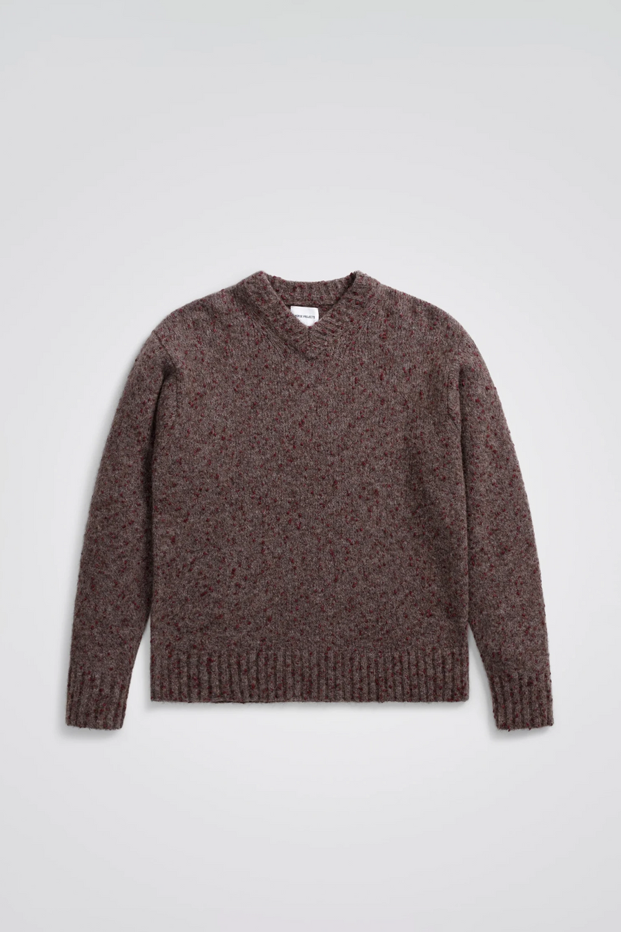 SPORTIVO STORE_Rasmus Relaxed Tweed V-Neck Sweater Burgundy