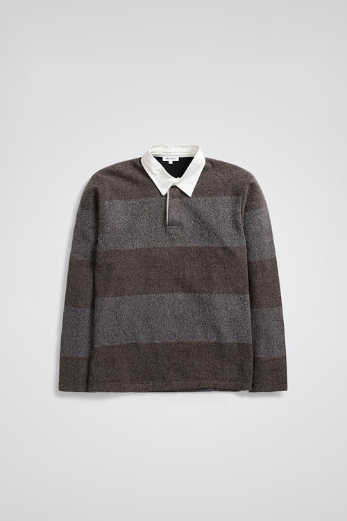 SPORTIVO STORE_Ruben Brushed Jersey Rugby LS Polo Espresso