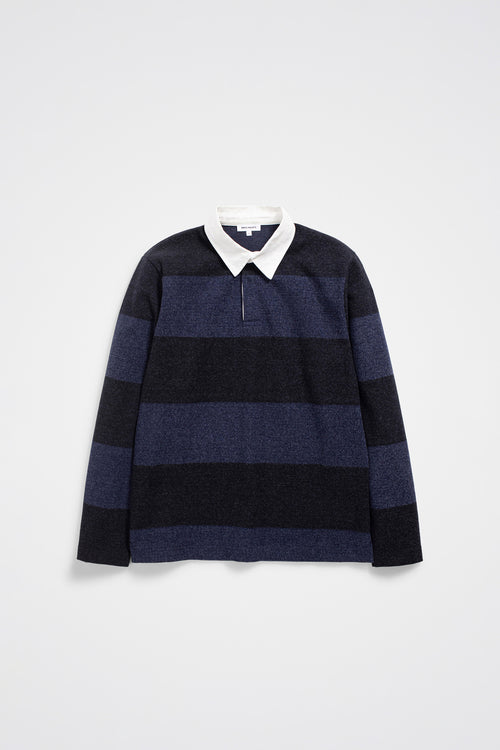 SPORTIVO STORE_Ruben Brushed Jersey Rugby LS Polo Navy