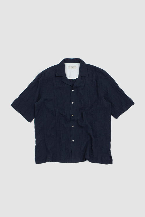SPORTIVO STORE_Eren SS Wrinkle Cotton Seersucker Shirt Night Sky