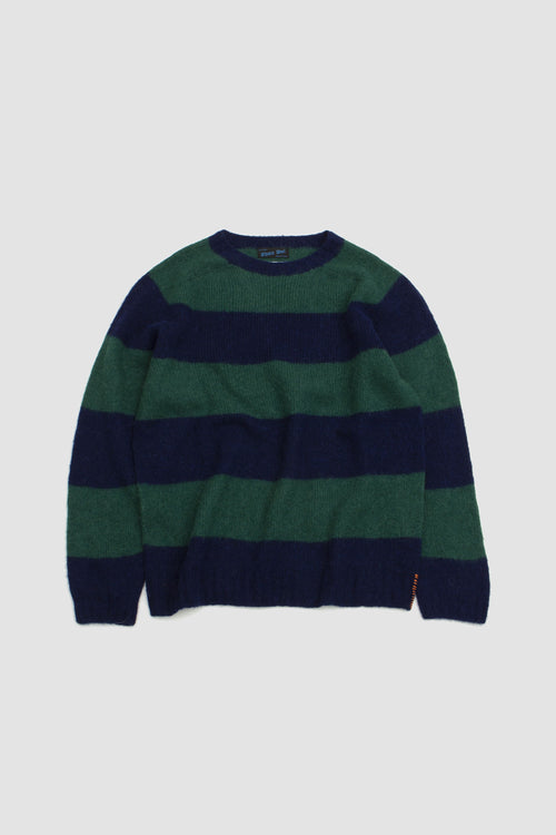SPORTIVO STORE_Crew Over Alpaca Stripe Green Navy