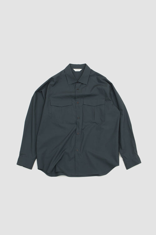 SPORTIVO STORE_Double Pocket Raglan Shirt Teal Blue