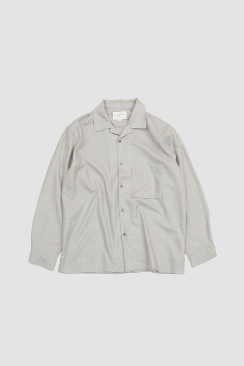 SPORTIVO STORE_Open Collar Wool Shirt Light Grey