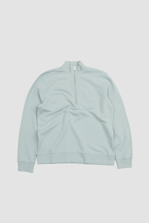 SPORTIVO STORE_Loopback Half Zip Sweatshirt Blue Sage