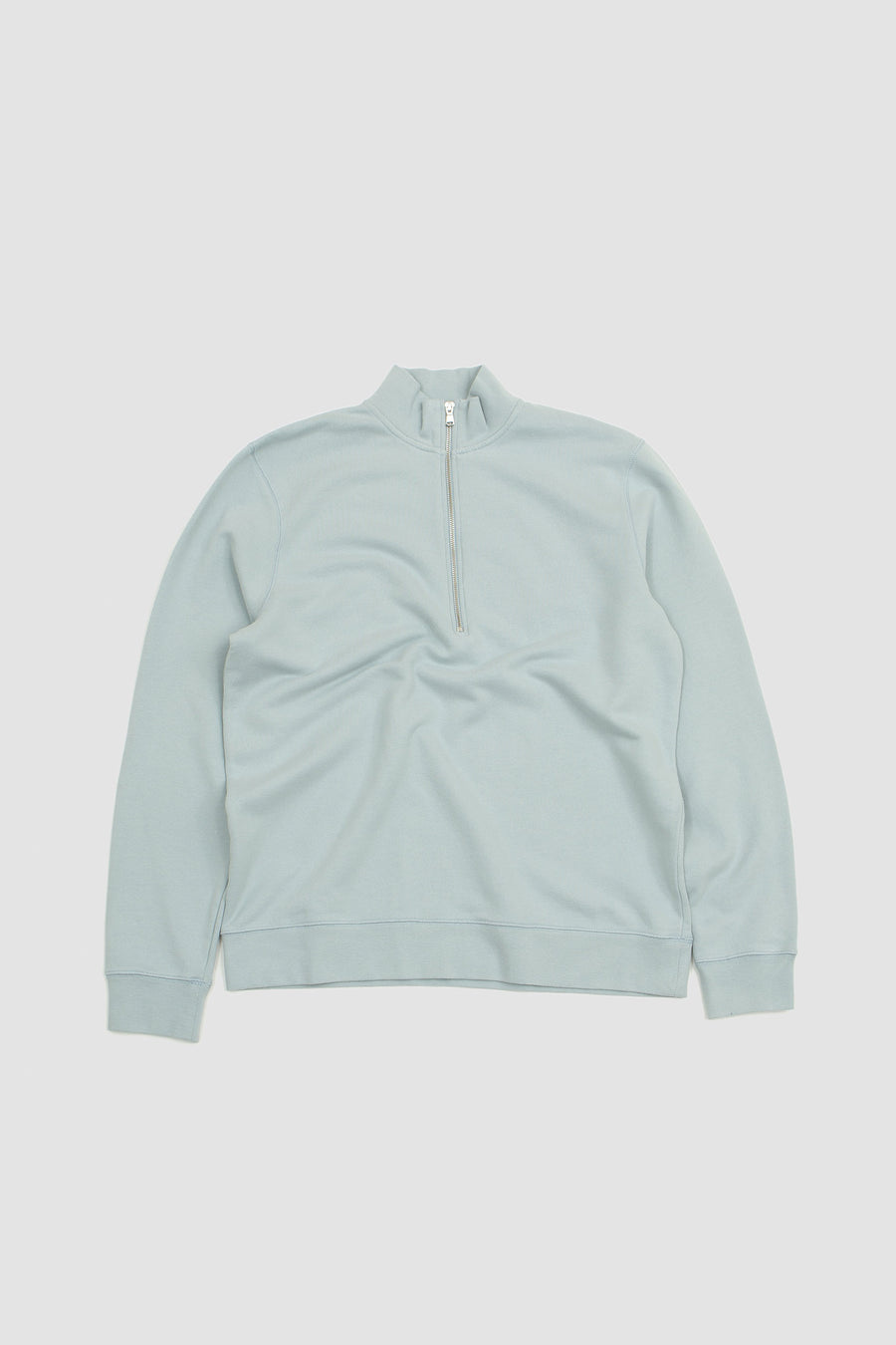 SPORTIVO STORE_Loopback Half Zip Sweatshirt Blue Sage