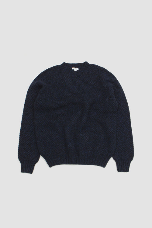 SPORTIVO STORE_Textured Lambswool Jumper Bright Navy Twist