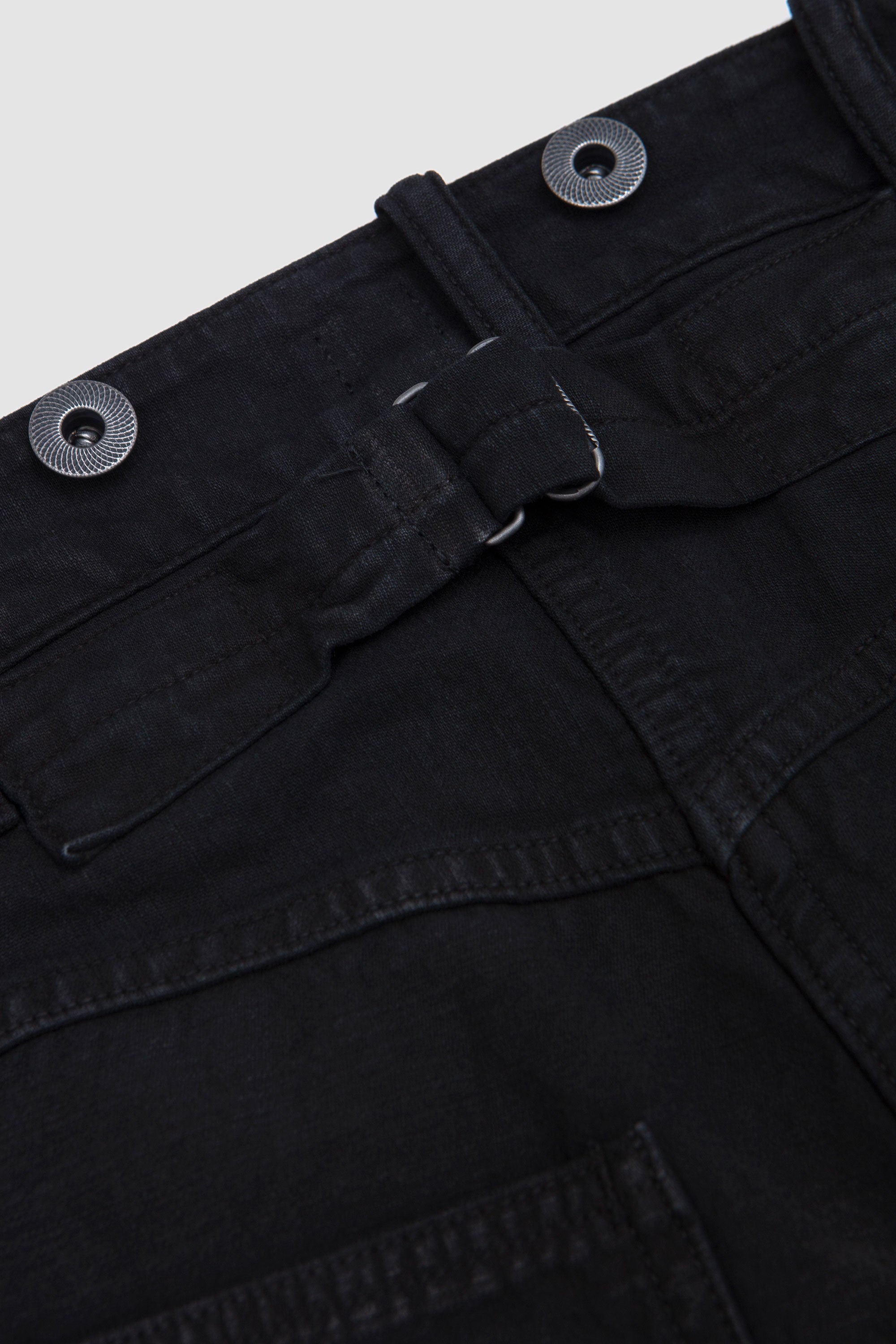 Lot.209 Buckle-Backed Trousers Damaged Sumi Dyed Black_3