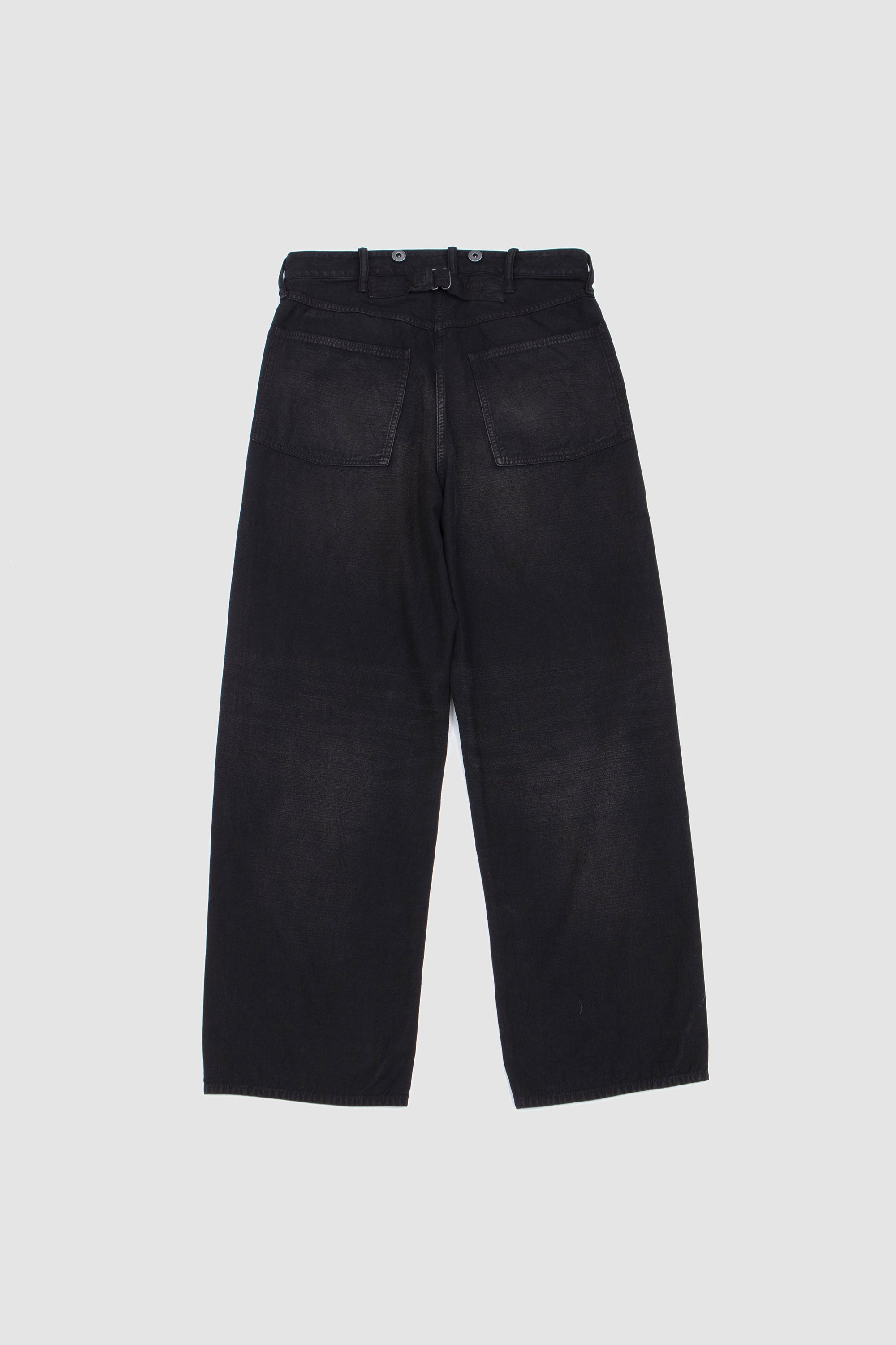 Lot.209 Buckle-Backed Trousers Damaged Sumi Dyed Black_4