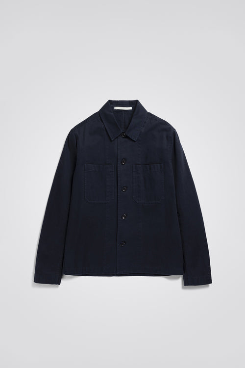 SPORTIVO STORE_Tyge Org. Broken Twill Overshirt Dark Navy