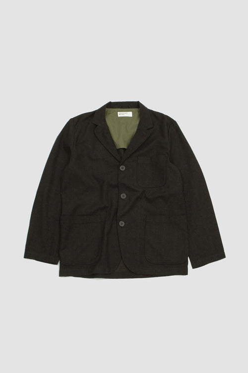 SPORTIVO STORE_3 Button Upcycled Tweed Jacket Olive