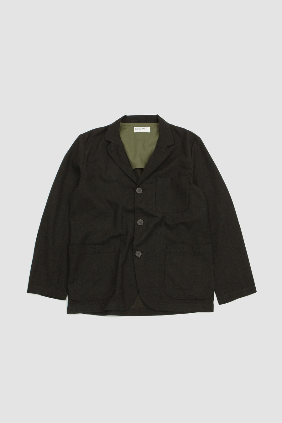 SPORTIVO STORE_3 Button Upcycled Tweed Jacket Olive