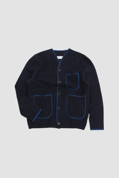 SPORTIVO STORE_Blanket Cardigan Wool Mix Navy
