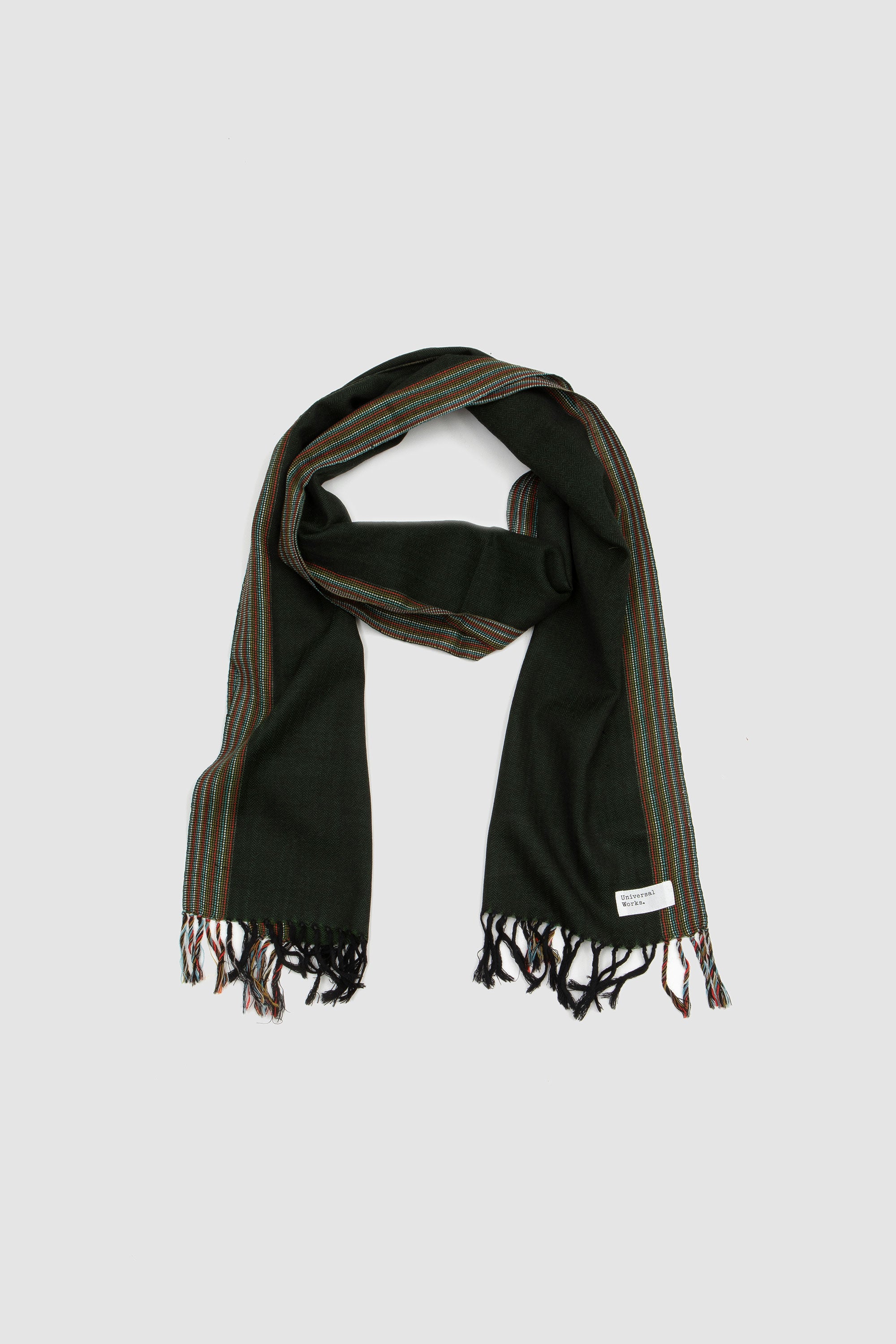 Border Wool Scarf Merino Wool Forest