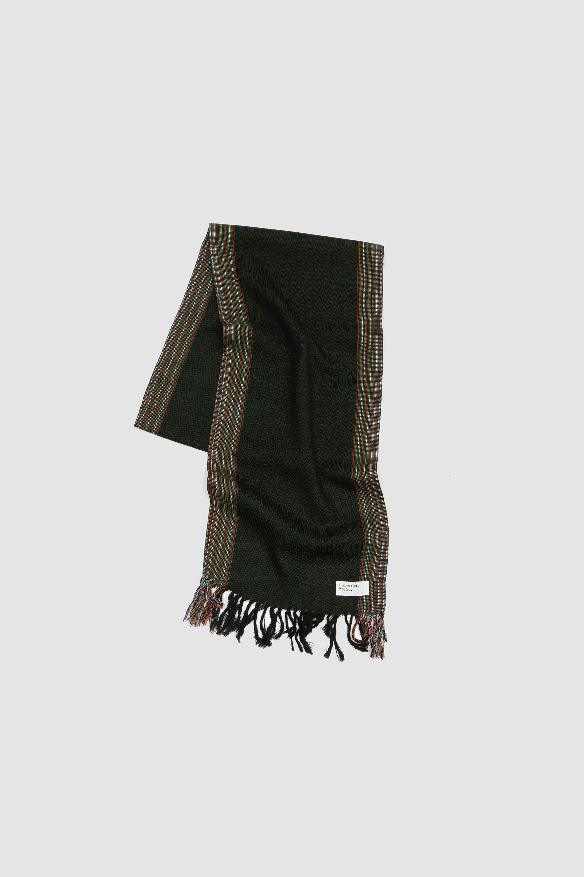 Border Wool Scarf Merino Wool Forest