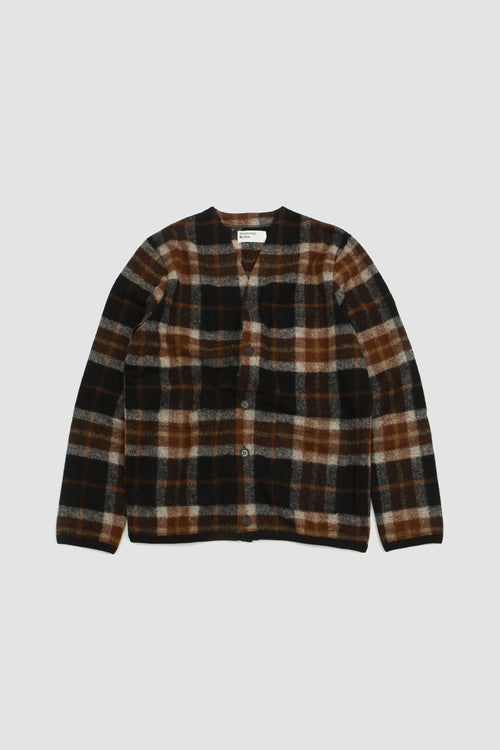 SPORTIVO STORE_Cardigan British Check Fleece Brown