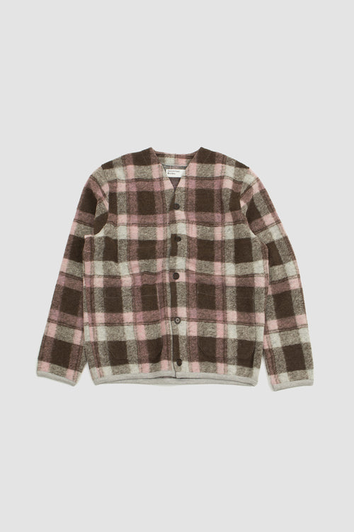 SPORTIVO STORE_Cardigan Check Fleece Pink