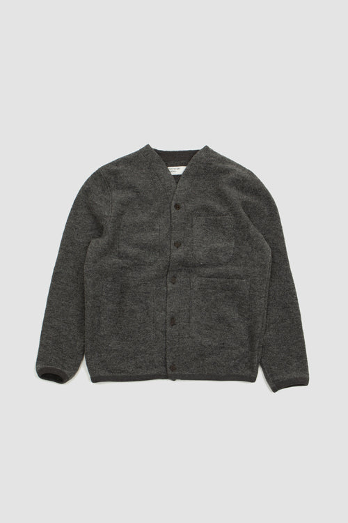 SPORTIVO STORE_Cardigan Wool Fleece Grey Marl