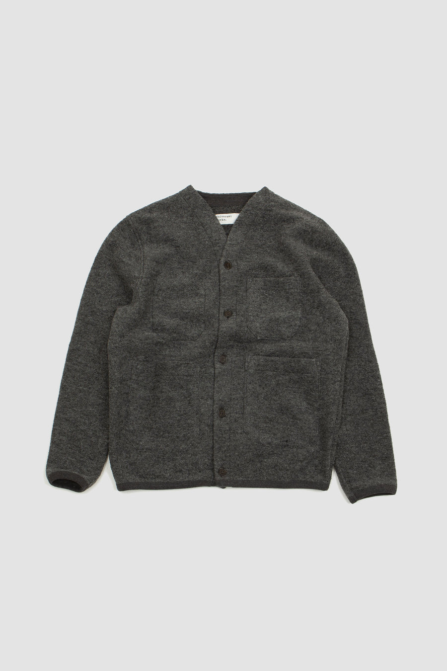SPORTIVO STORE_Cardigan Wool Fleece Grey Marl