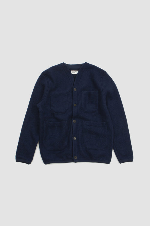 SPORTIVO STORE_Cardigan Wool Fleece Indigo