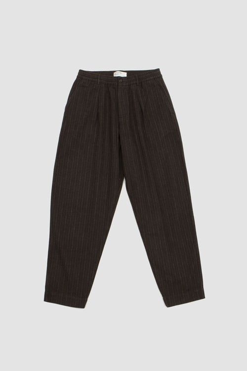 SPORTIVO STORE_Pleated Track Pant Italian Pinstripe Brown