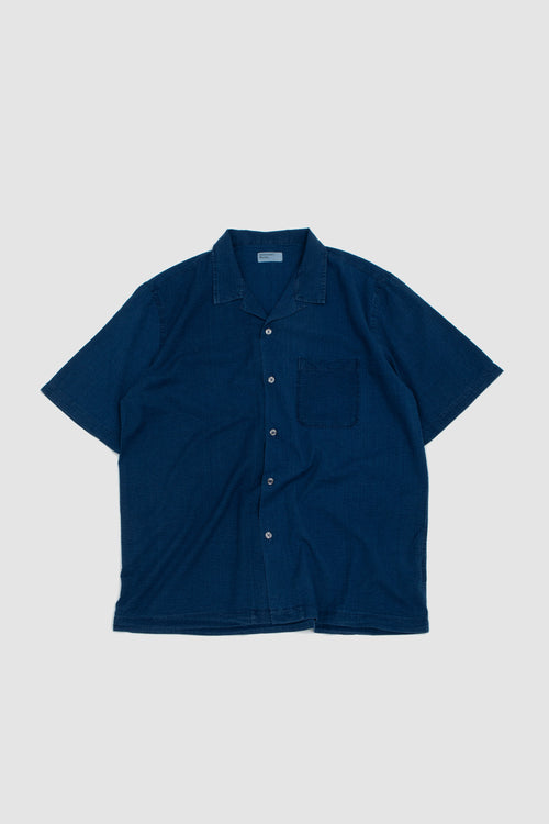 SPORTIVO STORE_Road Indigo Seersucker Cotton Shirt Washed Indigo