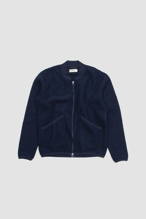SPORTIVO STORE_Zip Bomber Wool Fleece Indigo