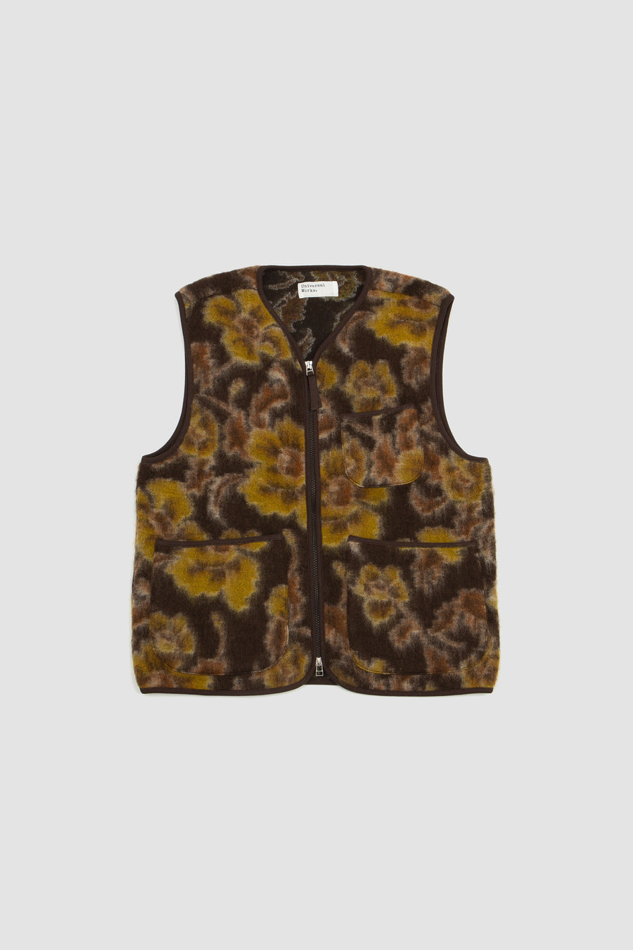 SPORTIVO STORE_Zip Gilet Flower Fleece Brown