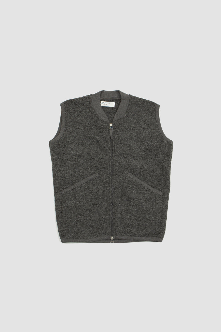 SPORTIVO STORE_Zip Waistcoat Wool Fleece Grey Marl
