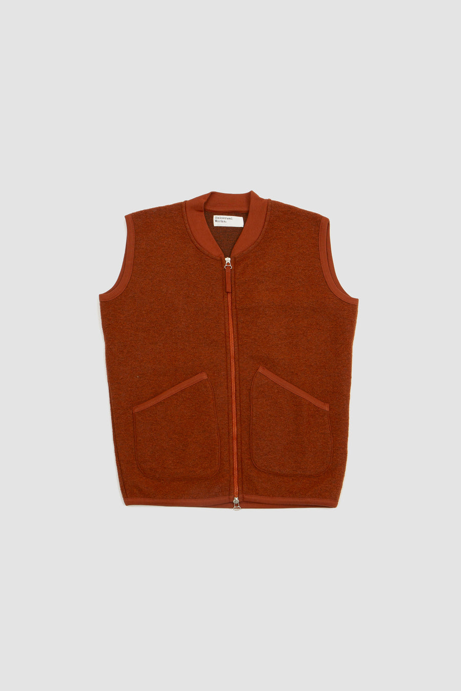 SPORTIVO STORE_Zip Waistcoat Wool Fleece Orange