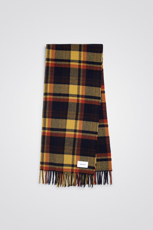SPORTIVO STORE_Virgin Wool Checked Scarf Dark Navy