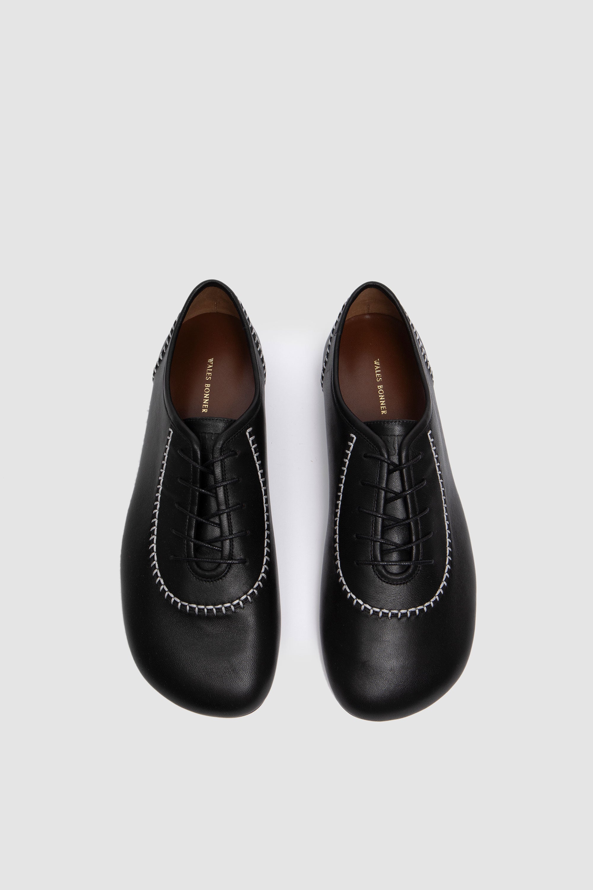 Lace Up Flat Shoes Nappa Black_3