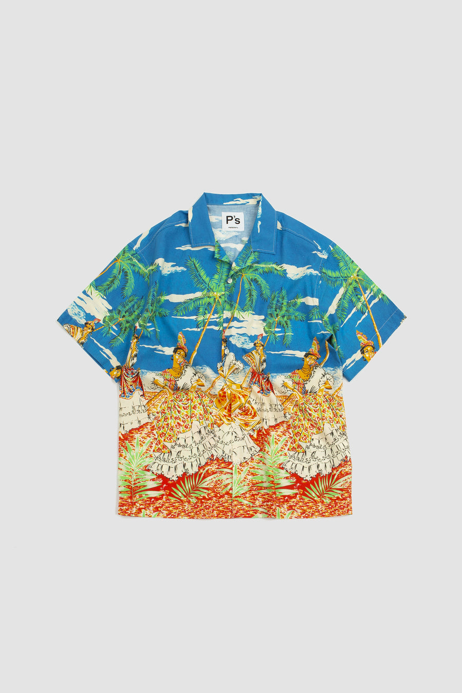 SPORTIVO STORE_Rangi Over Caraibian Print Washed Shirt Blue