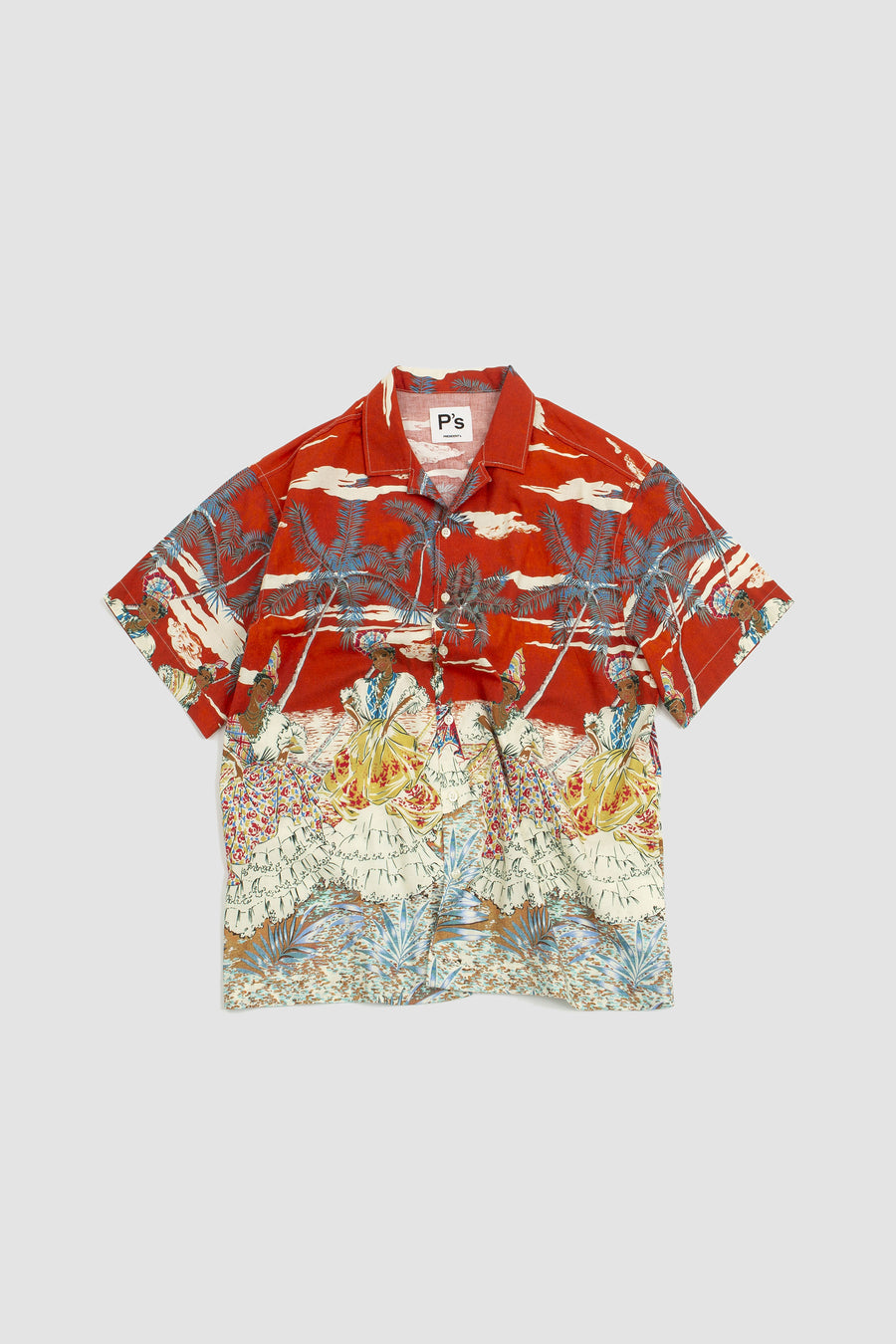 SPORTIVO STORE_Rangi Over Caraibian Print Washed Shirt Rust