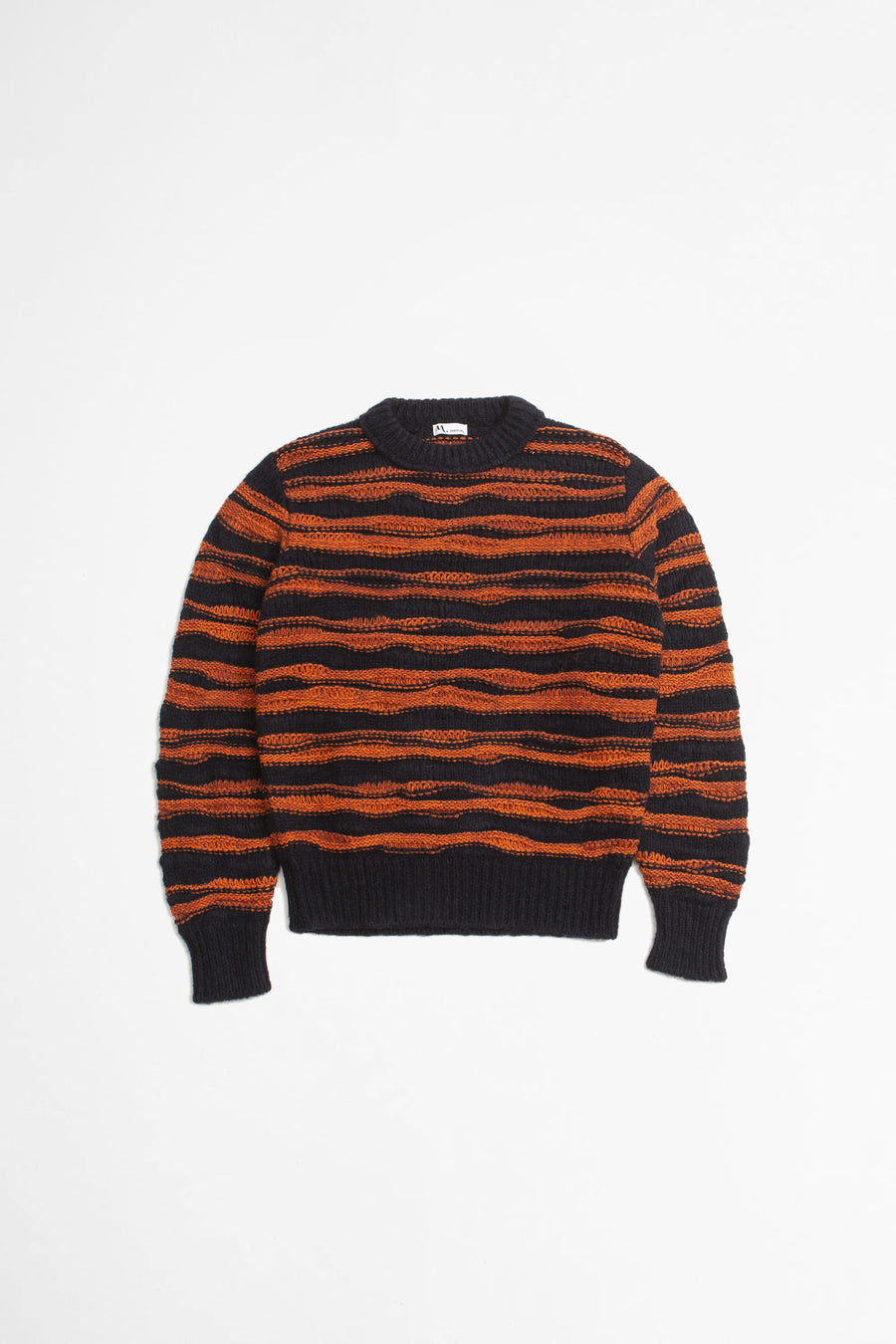 SPORTIVO STORE_Aabuk Crewneck Striped Sweater Blu Chiaro/Arancio