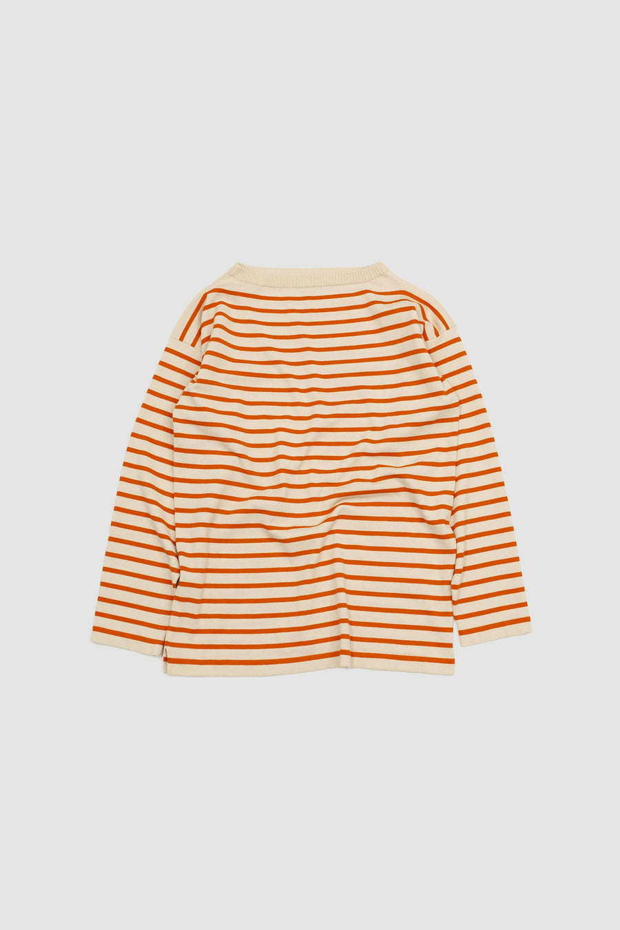 SPORTIVO STORE_Boatsman LS Knitted Striped T-Shirt Raw/Orange