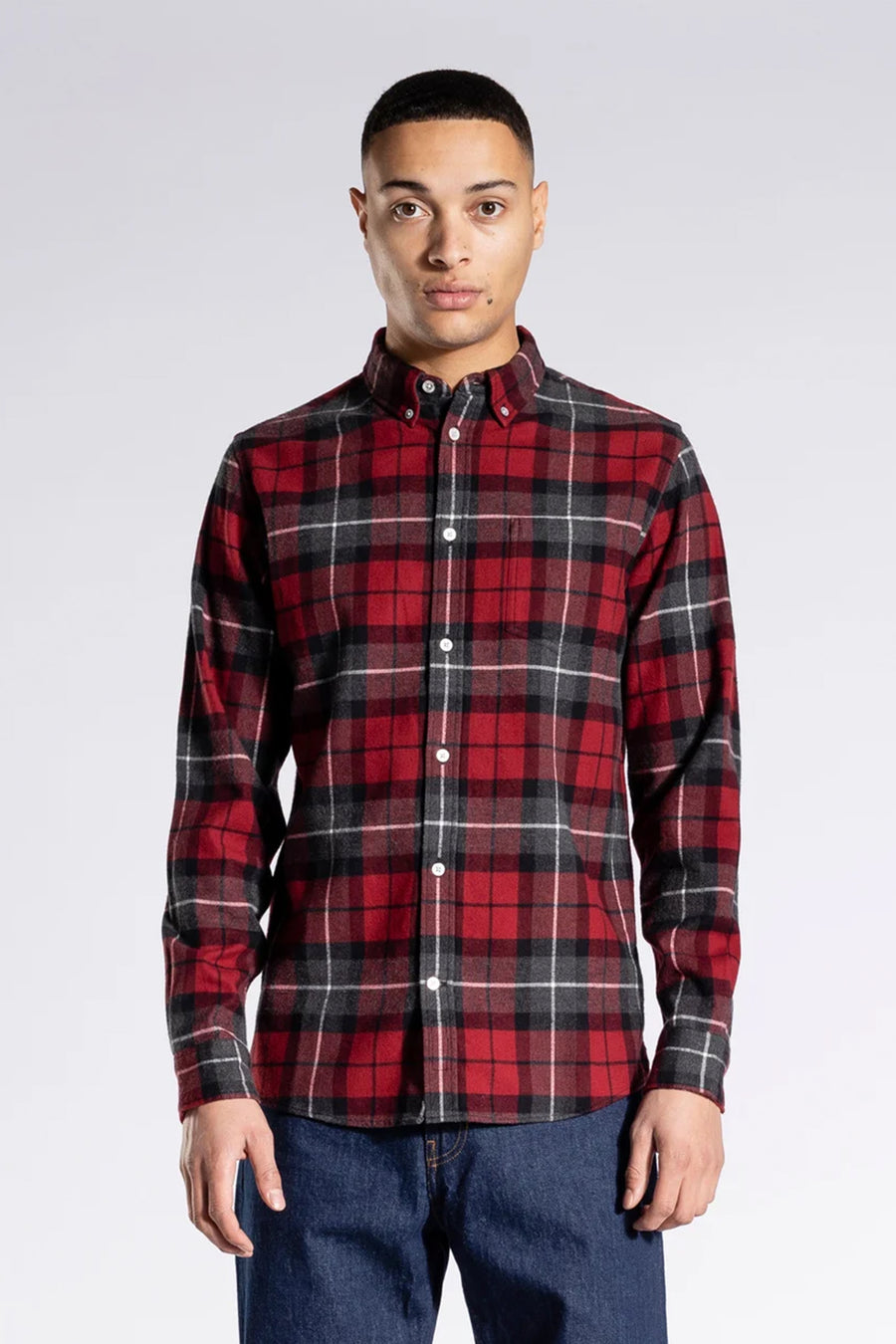 SPORTIVO STORE_Anton Brushed Flannel Check Burgundy