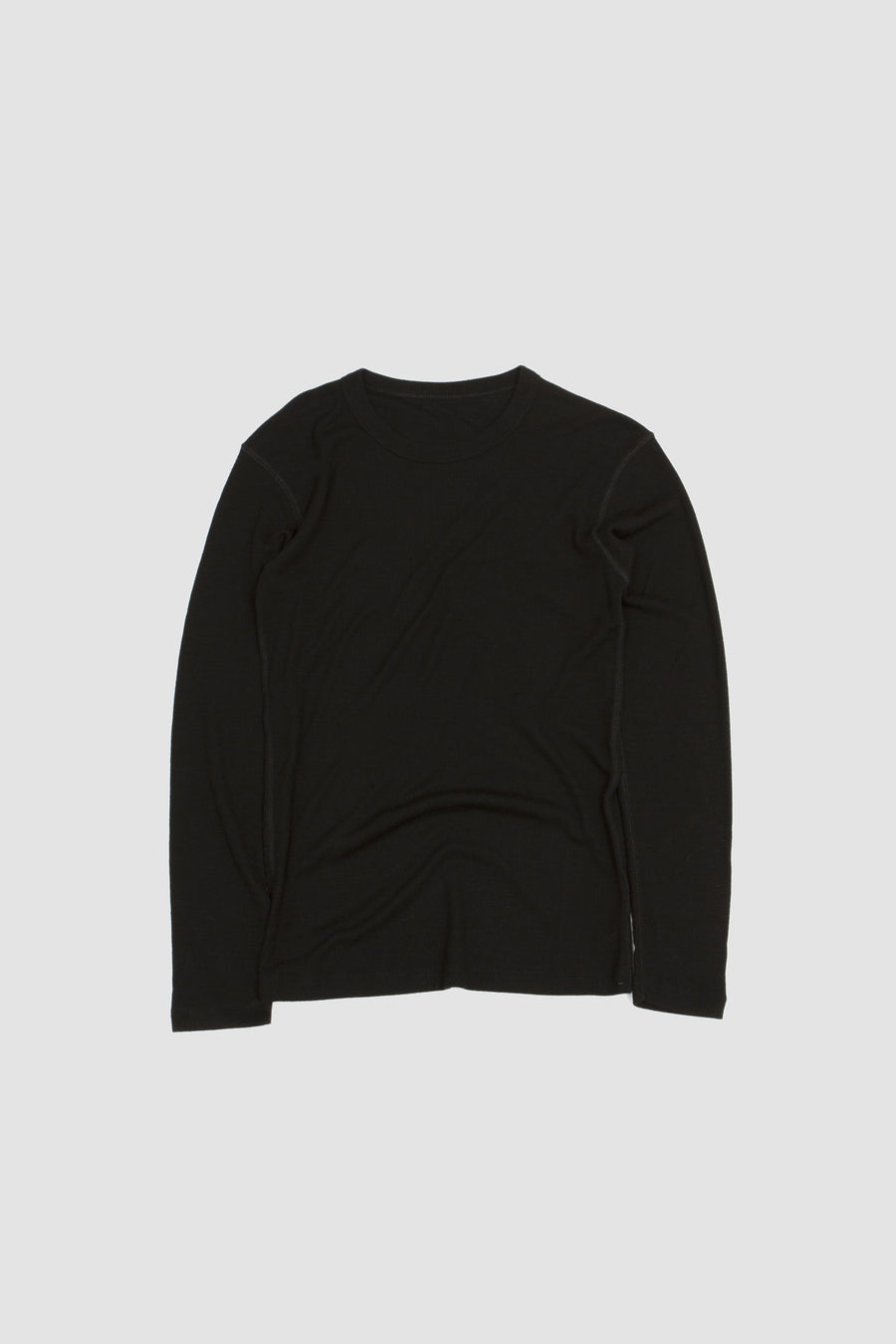 SPORTIVO STORE_Base Tee LS Rib Wool Black