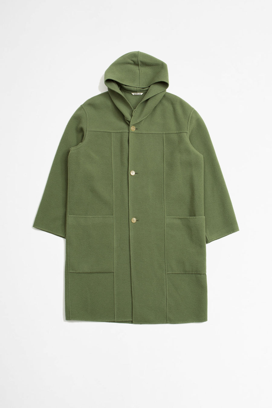 SPORTIVO STORE_Brushed Wool Hooded Coat Sage Green