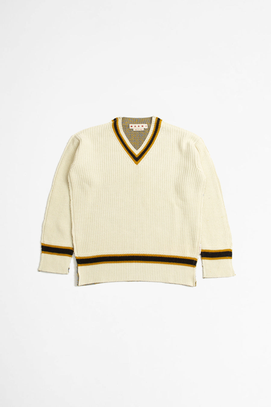 SPORTIVO STORE_Long-Sleeved V-Neck Sweater Snow