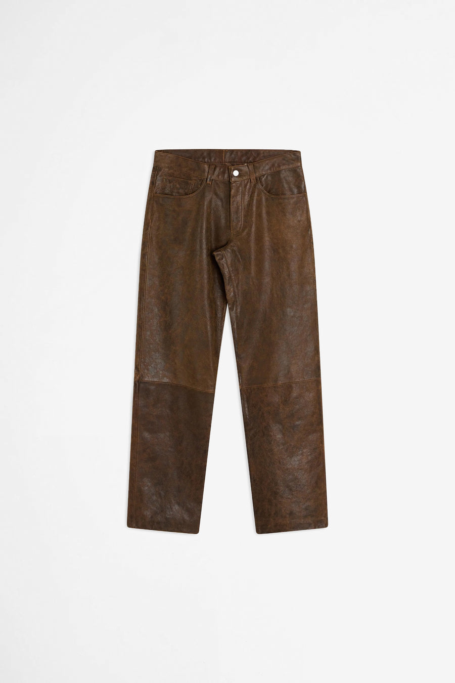 SPORTIVO STORE_Loose Leather Pants Rust Brown