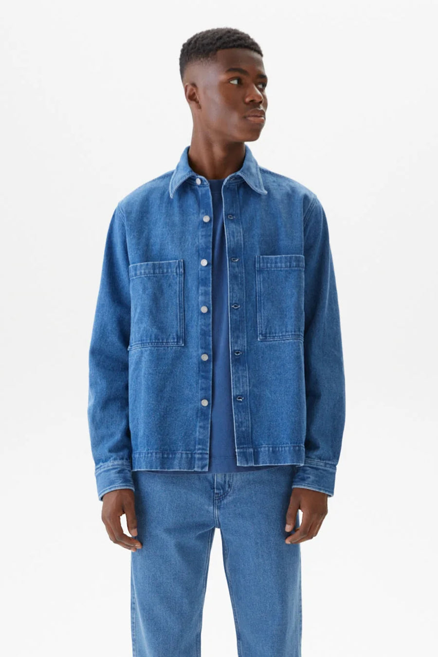 SPORTIVO STORE_Overshirt Workwear Denim Washed Blue