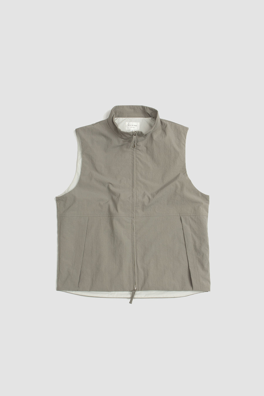 SPORTIVO STORE_Stand Collar Outer Vest Greige