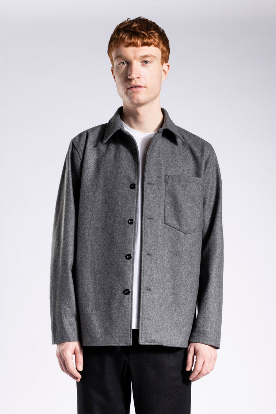 SPORTIVO STORE_Ulrik Wool Shirt Grey Melange