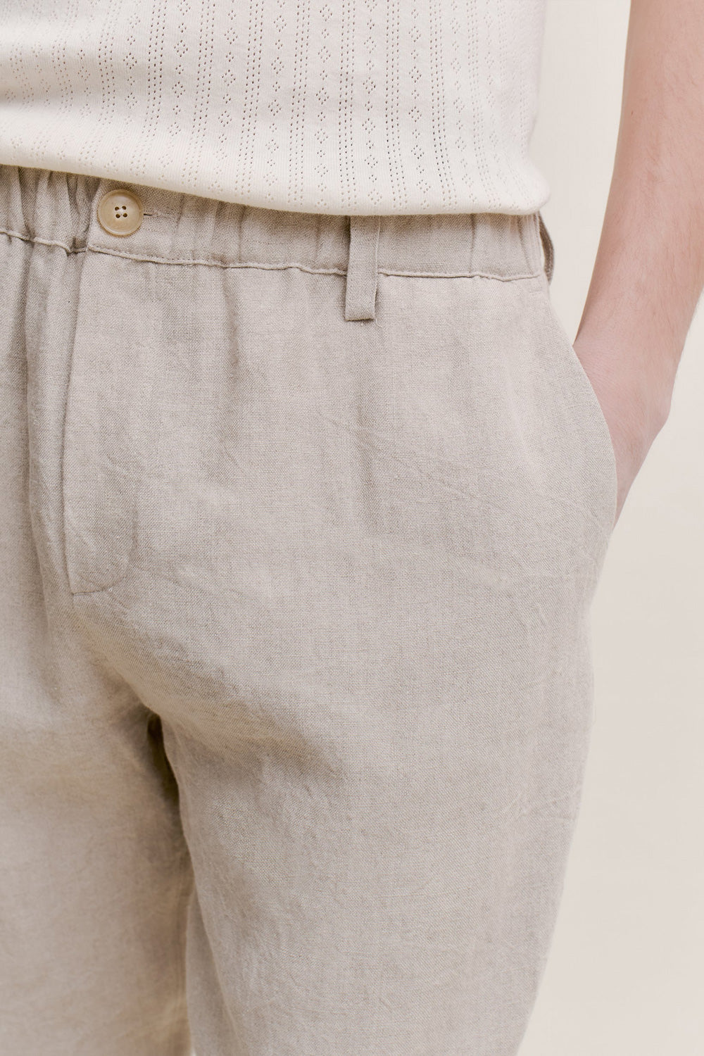 SPORTIVO STORE_Elasticated Wide Trousers Beach Linen_5
